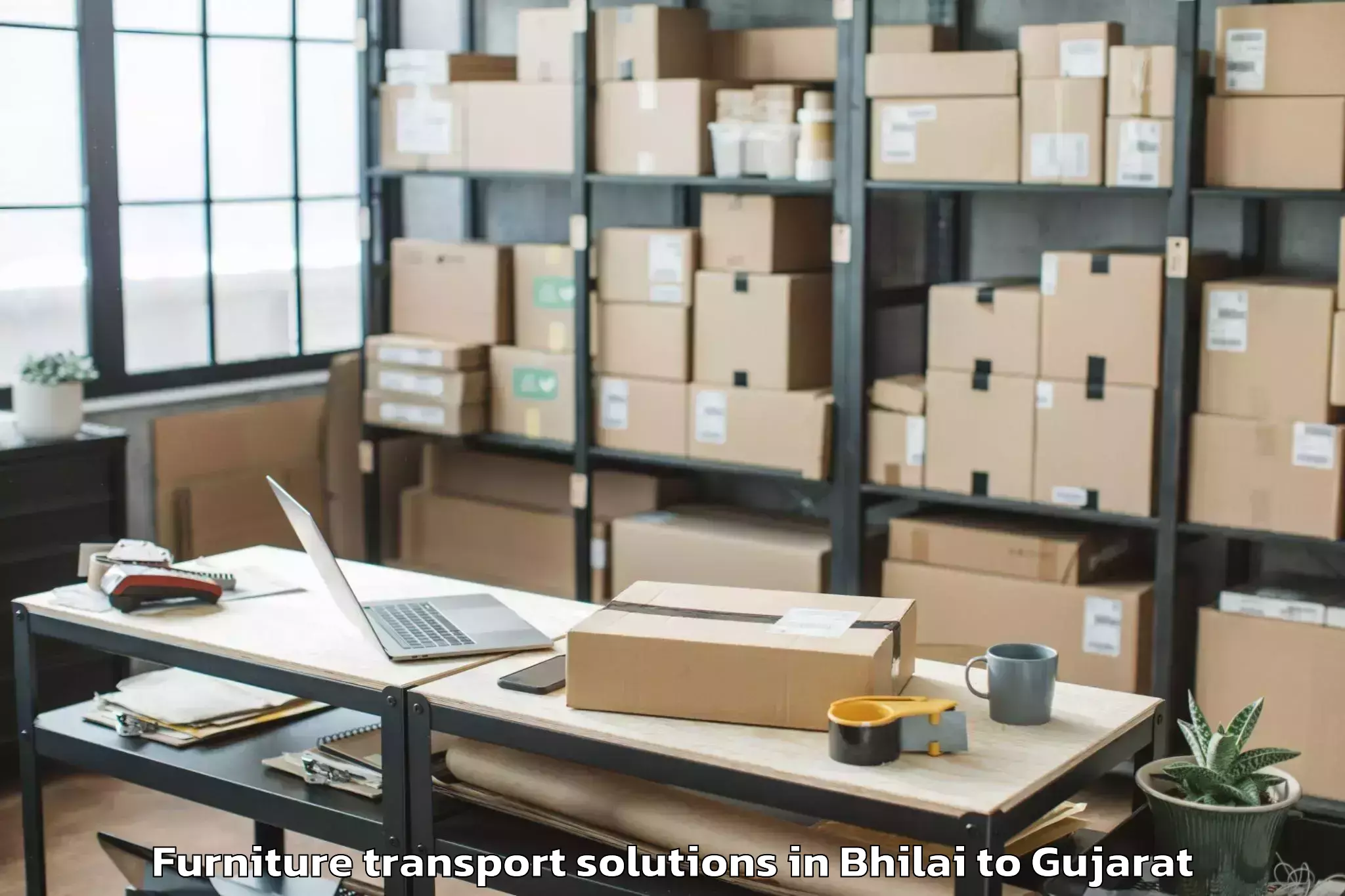 Hassle-Free Bhilai to Vadodara Airport Bdq Furniture Transport Solutions